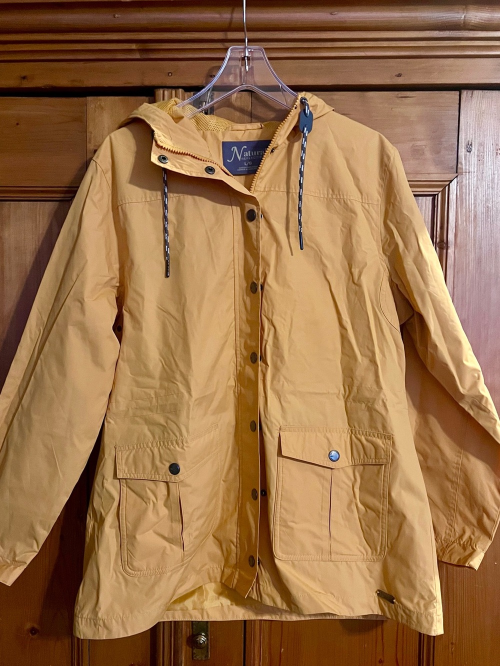 Natural Reflections Classic Mustard Yellow Hooded Rain Jacket